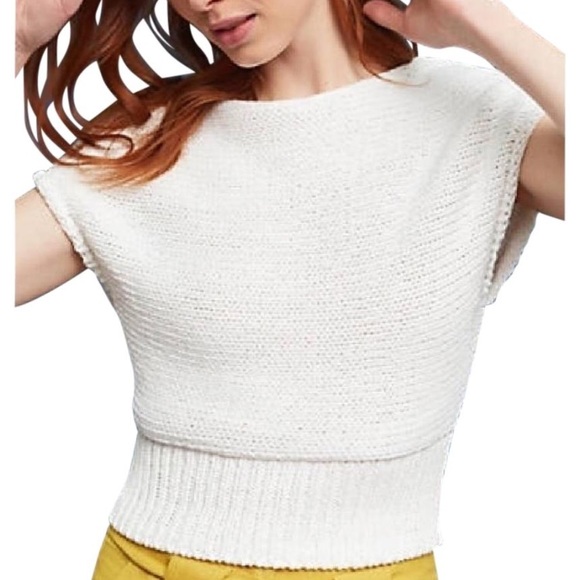 Anthropologie Sweaters - MOTH Anthropologie white sweater cropped riverwalk